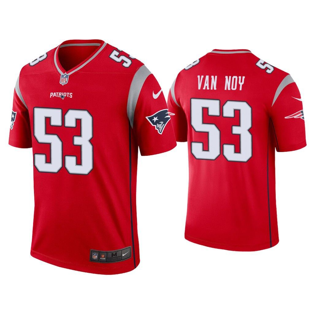 Men New England Patriots 53 Kyle Van Noy Nike Red Inverted Legend NFL Jersey